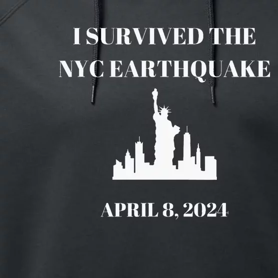 I Survived The Nyc Earthquake Performance Fleece Hoodie