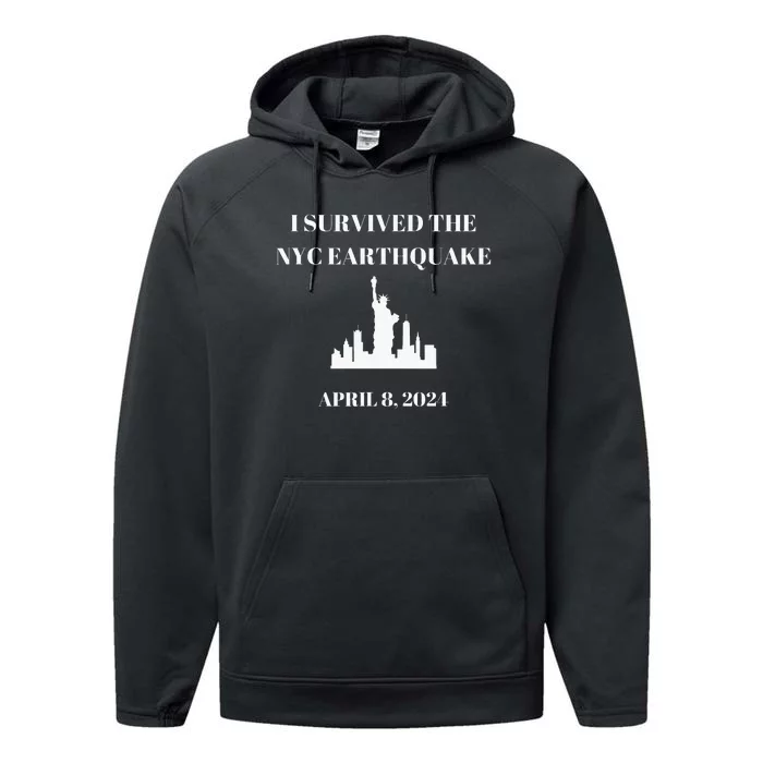 I Survived The Nyc Earthquake Performance Fleece Hoodie