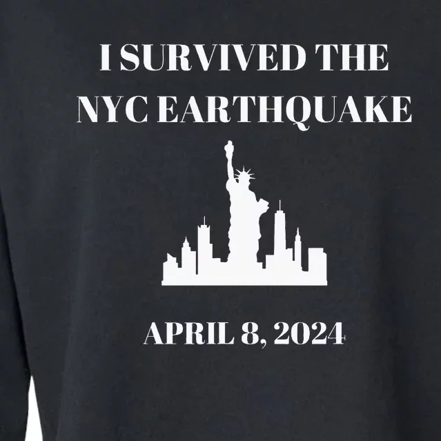 I Survived The Nyc Earthquake Cropped Pullover Crew