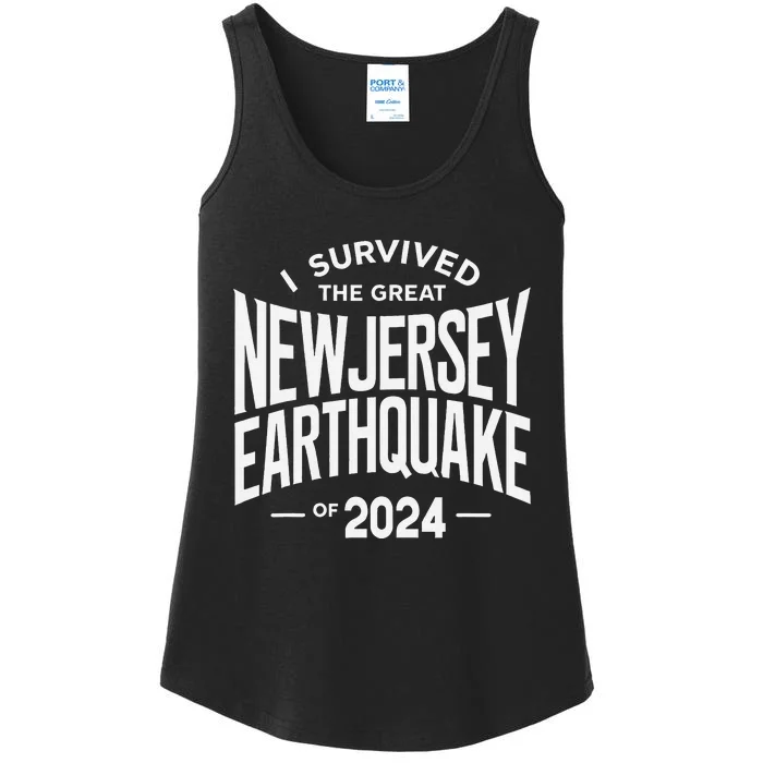 I Survived The Great New Jersey Earthquake Of 2024 Ladies Essential Tank