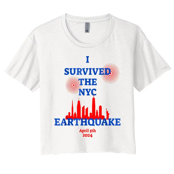 I Survived The Nyc Earthquake Women's Crop Top Tee