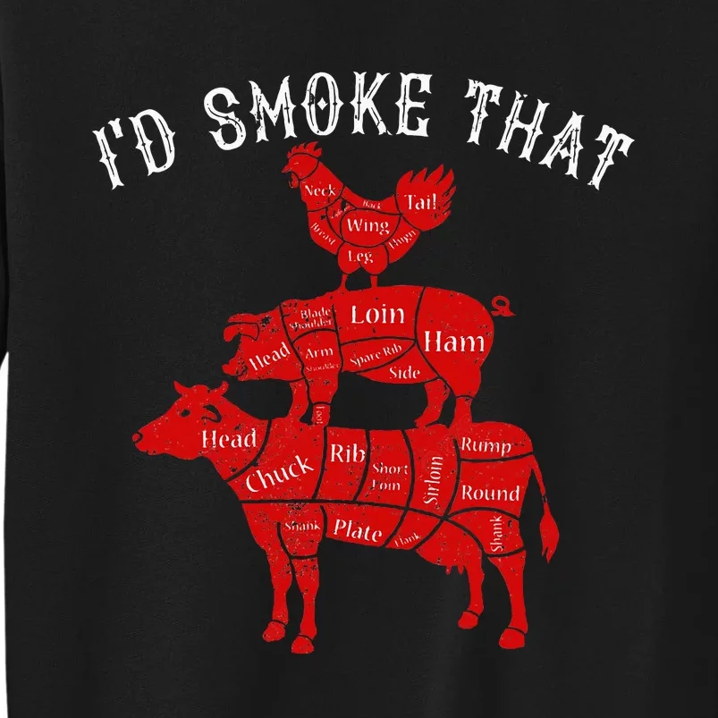 ID Smoke That Barbecue Grilling Bbq Smoker Tall Sweatshirt