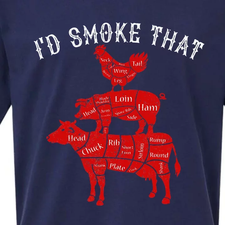 ID Smoke That Barbecue Grilling Bbq Smoker Sueded Cloud Jersey T-Shirt