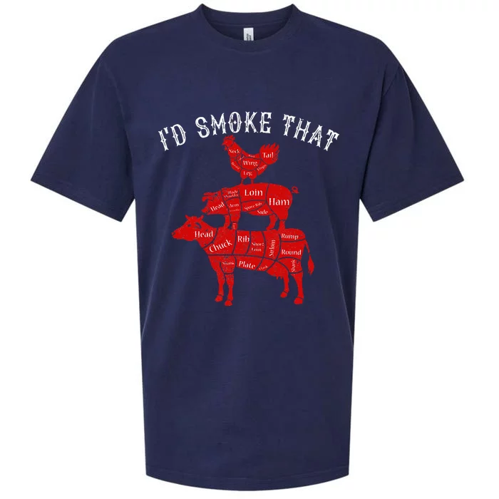 ID Smoke That Barbecue Grilling Bbq Smoker Sueded Cloud Jersey T-Shirt