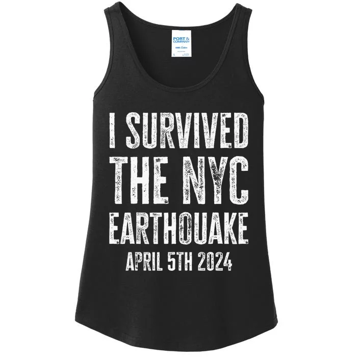 I Survived The Nyc Earthquake In April 5th 2024 Ladies Essential Tank