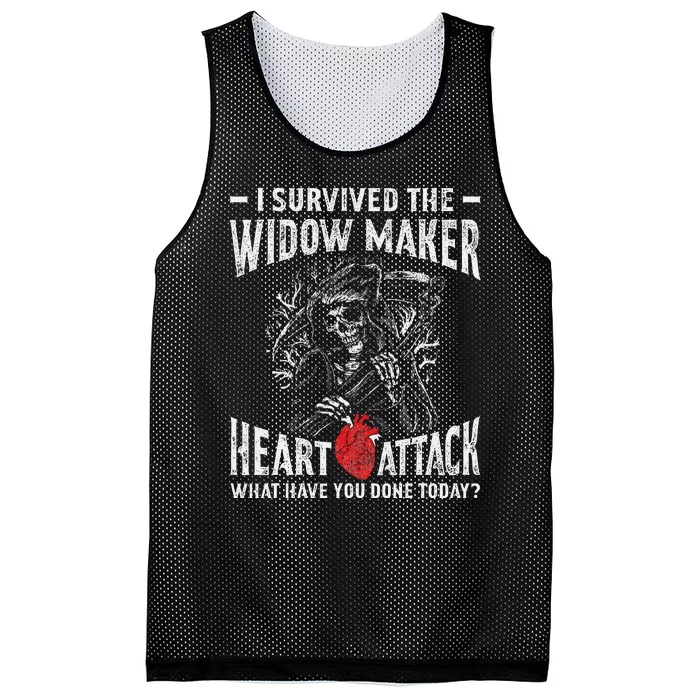 I Survived The Widow Maker Heart Attack Heart Disease Mesh Reversible Basketball Jersey Tank