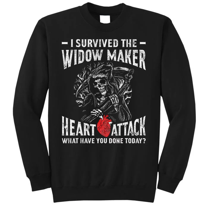 I Survived The Widow Maker Heart Attack Heart Disease Tall Sweatshirt