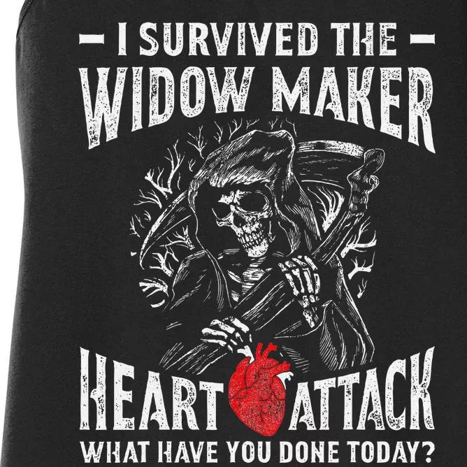 I Survived The Widow Maker Heart Attack Heart Disease Women's Racerback Tank