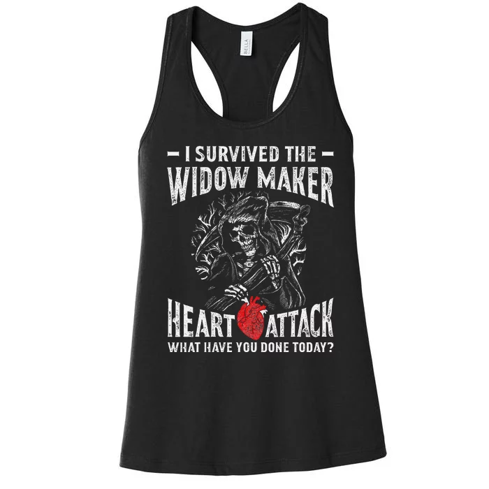 I Survived The Widow Maker Heart Attack Heart Disease Women's Racerback Tank