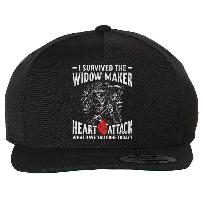 I Survived The Widow Maker Heart Attack Heart Disease Wool Snapback Cap