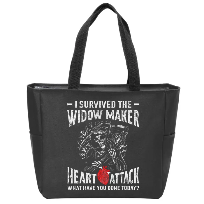 I Survived The Widow Maker Heart Attack Heart Disease Zip Tote Bag