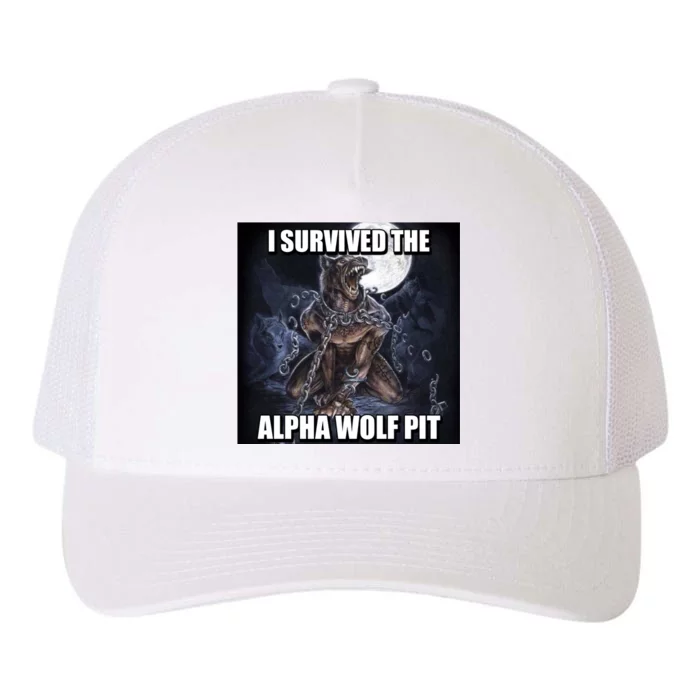 I Survived The Alpha Wolf Pit Yupoong Adult 5-Panel Trucker Hat