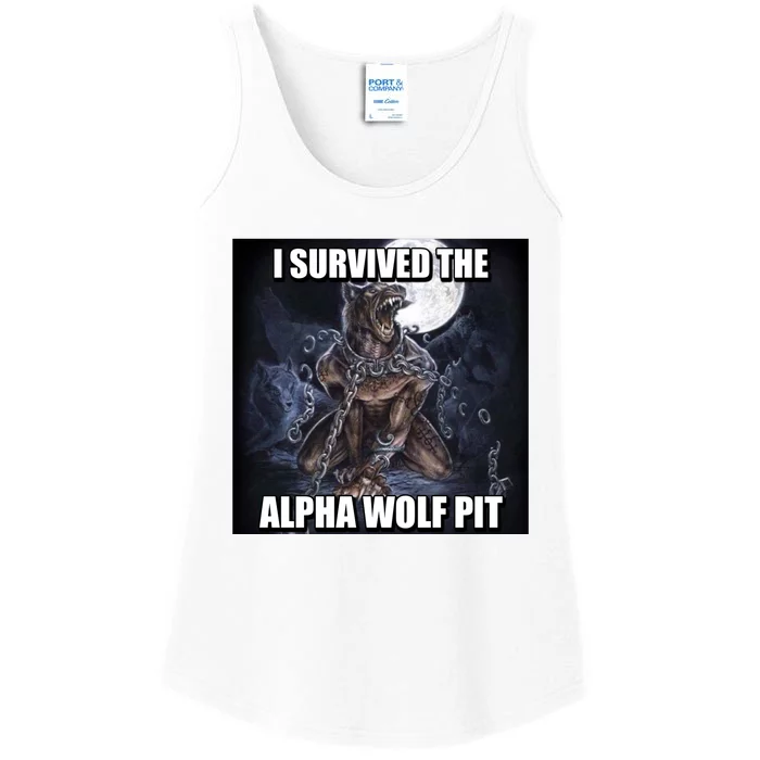 I Survived The Alpha Wolf Pit Ladies Essential Tank