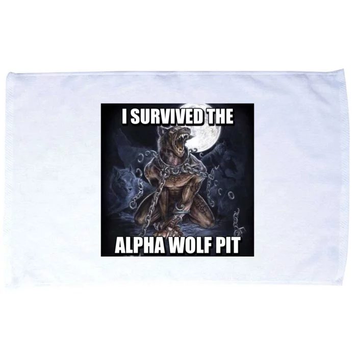 I Survived The Alpha Wolf Pit Microfiber Hand Towel