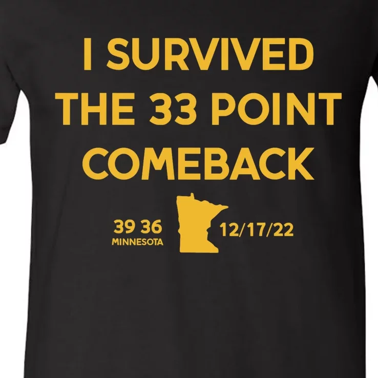 I Survived The 33 Point Comeback Football V-Neck T-Shirt