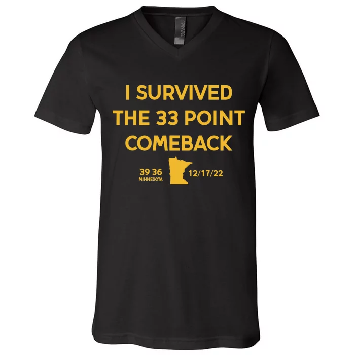 I Survived The 33 Point Comeback Football V-Neck T-Shirt