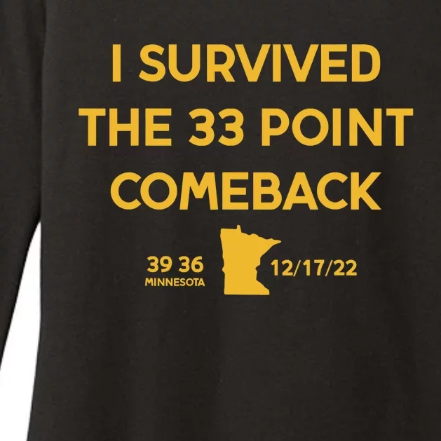 I Survived The 33 Point Comeback Football Womens CVC Long Sleeve Shirt