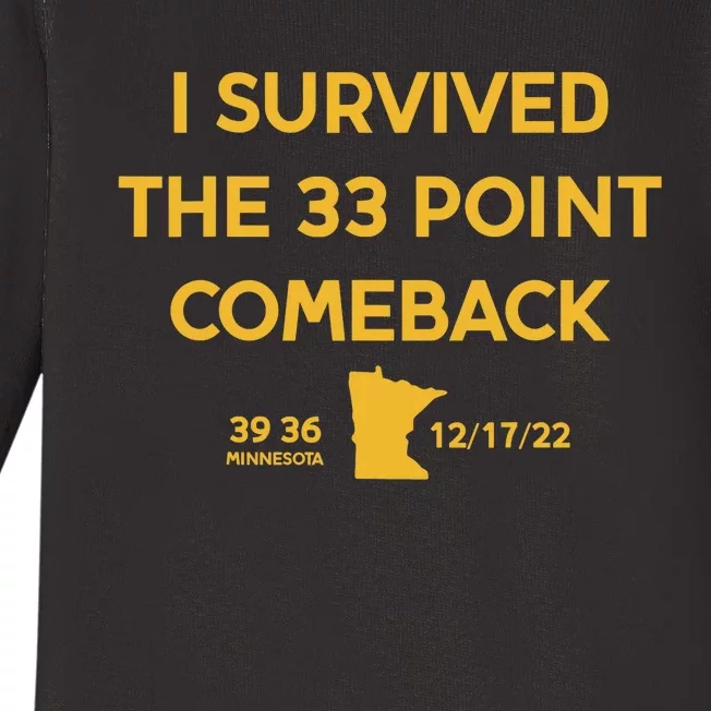 I Survived The 33 Point Comeback Football Baby Long Sleeve Bodysuit