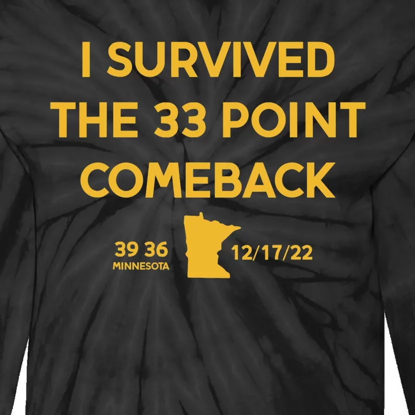 I Survived The 33 Point Comeback Football Tie-Dye Long Sleeve Shirt