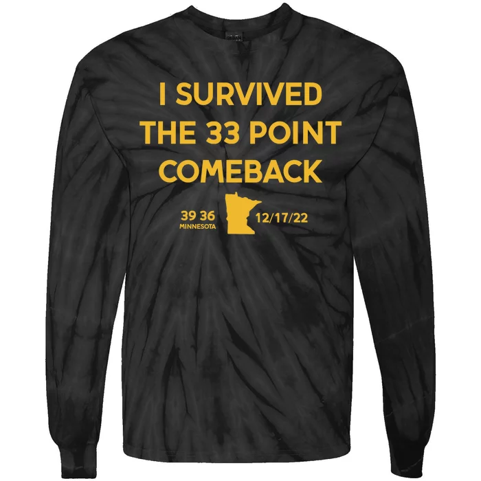 I Survived The 33 Point Comeback Football Tie-Dye Long Sleeve Shirt