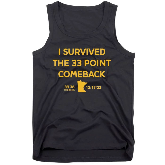 I Survived The 33 Point Comeback Football Tank Top