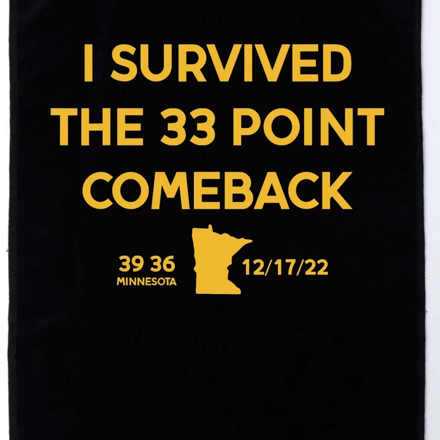 I Survived The 33 Point Comeback Football Platinum Collection Golf Towel