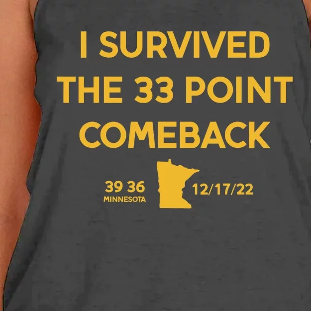 I Survived The 33 Point Comeback Football Women's Knotted Racerback Tank