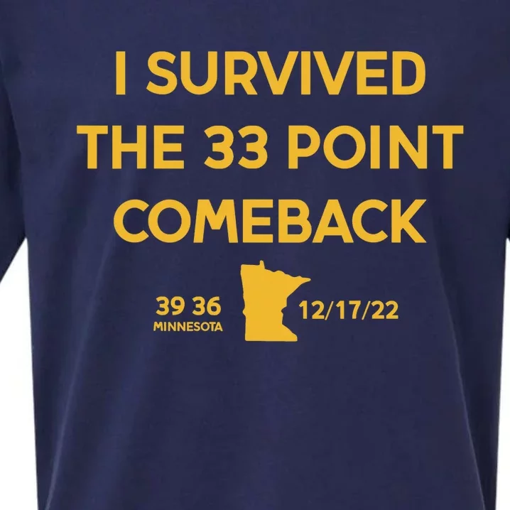 I Survived The 33 Point Comeback Football Sueded Cloud Jersey T-Shirt