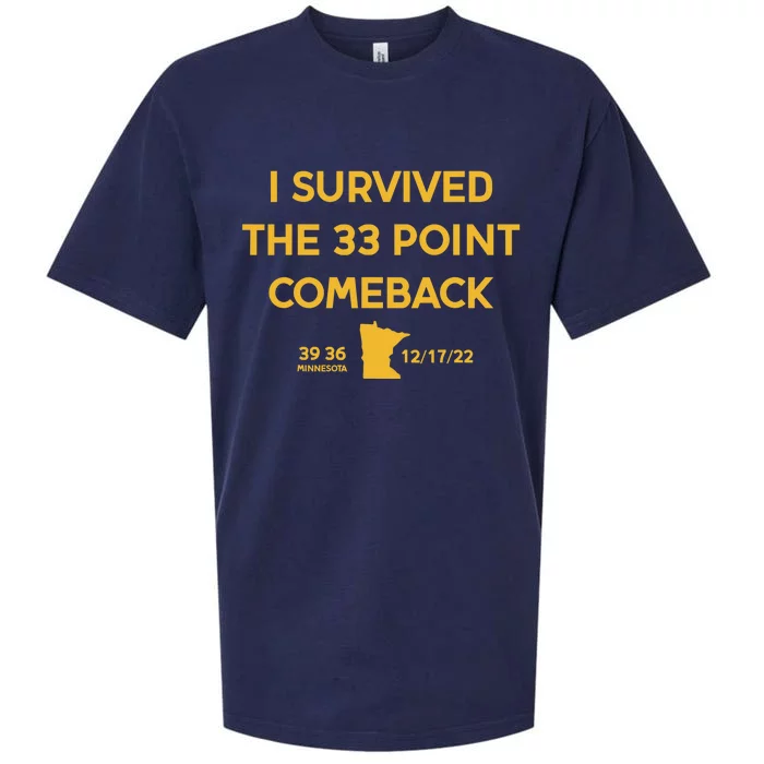 I Survived The 33 Point Comeback Football Sueded Cloud Jersey T-Shirt