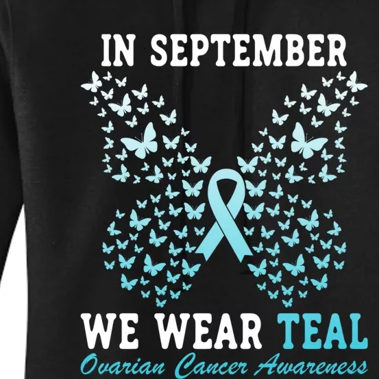 Inn September Teal Ovarian Cancer Awareness Women's Pullover Hoodie