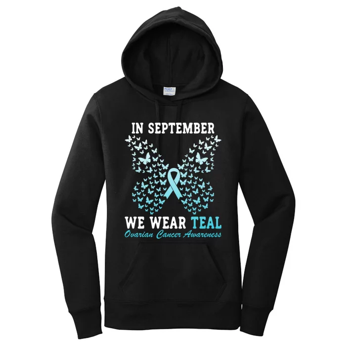 Inn September Teal Ovarian Cancer Awareness Women's Pullover Hoodie