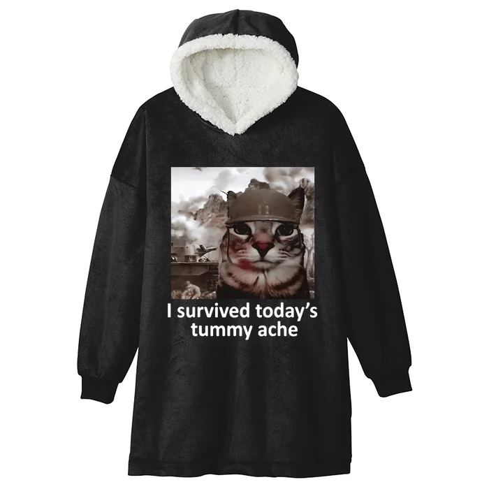 I Survived TodayS Tummy Ache Hooded Wearable Blanket