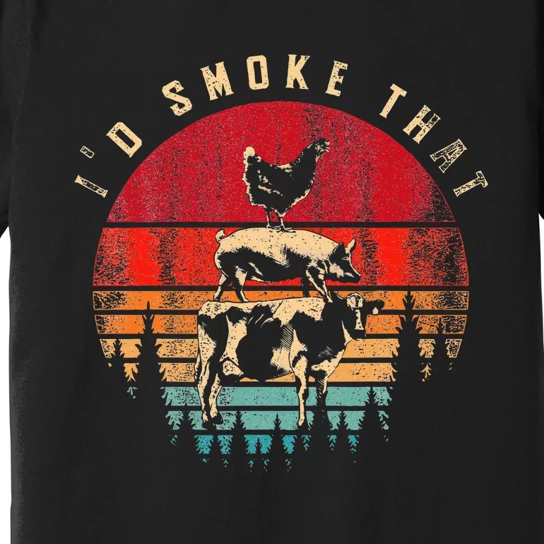 Id Smoke That Funny Smoked Meat BBQ Chef Barbecue Premium T-Shirt