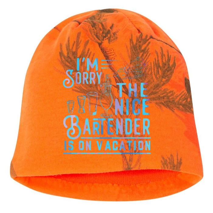 Im Sorry The Nice Bartender Is On Vacation Funny Kati - Camo Knit Beanie