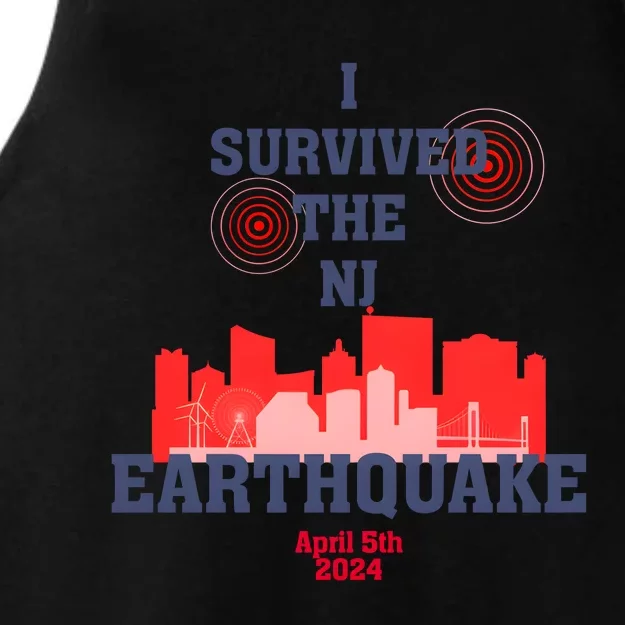 I Survived The Nj Earthquake And The Total Solar Eclipse Ladies Tri-Blend Wicking Tank