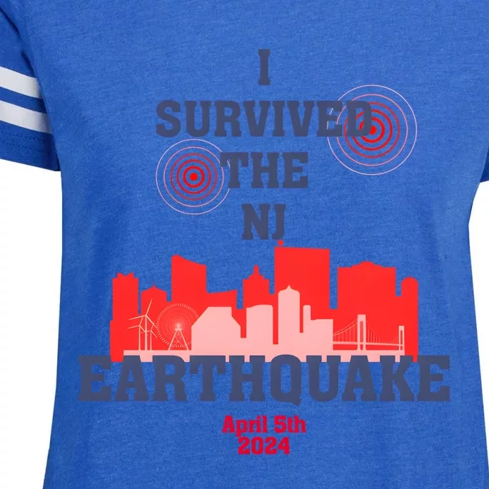 I Survived The Nj Earthquake And The Total Solar Eclipse Enza Ladies Jersey Football T-Shirt