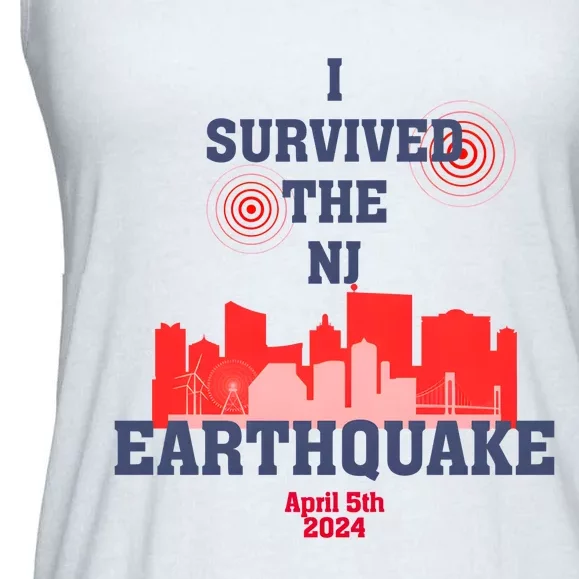 I Survived The Nj Earthquake And The Total Solar Eclipse Ladies Essential Flowy Tank