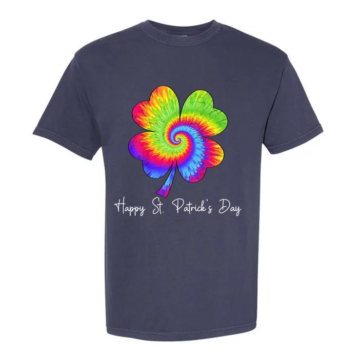 Irish Shamrock Tie Dye Happy St Patrick's Day Go Lucky Garment-Dyed Heavyweight T-Shirt