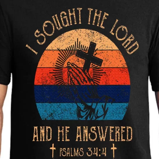 I Sought The Lord And He Answered Me Cross Bible Christian Pajama Set