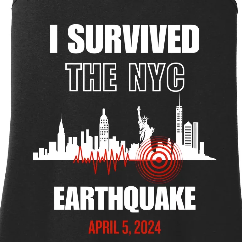 I Survived The Nyc Earthquake April 5 2024 Ladies Essential Tank