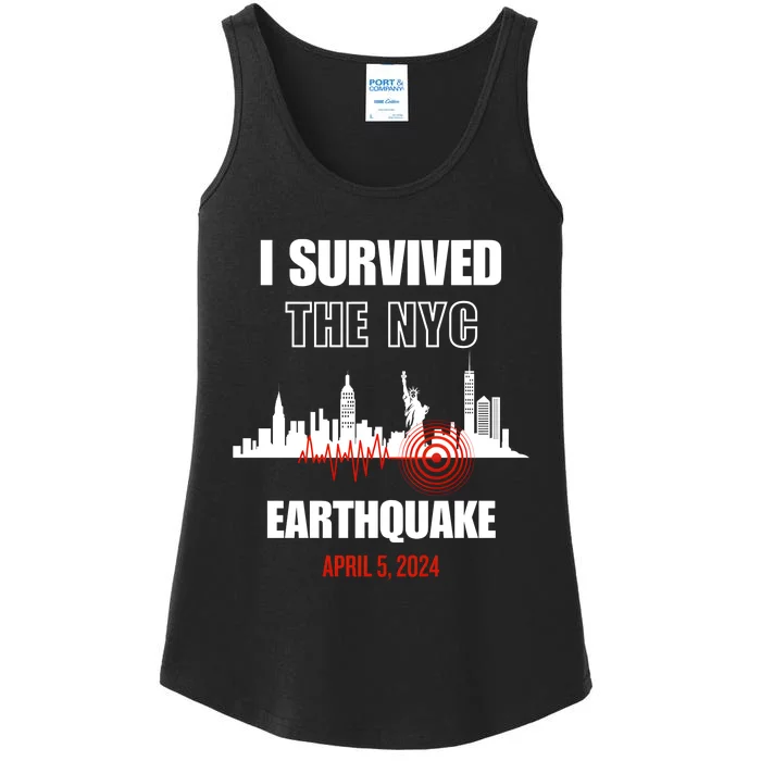 I Survived The Nyc Earthquake April 5 2024 Ladies Essential Tank