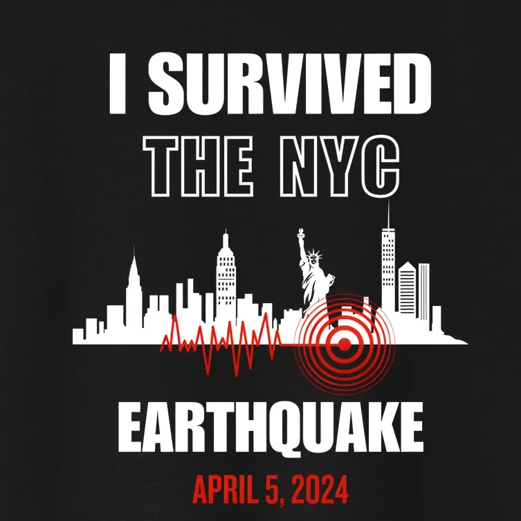 I Survived The Nyc Earthquake April 5 2024 Women's Crop Top Tee