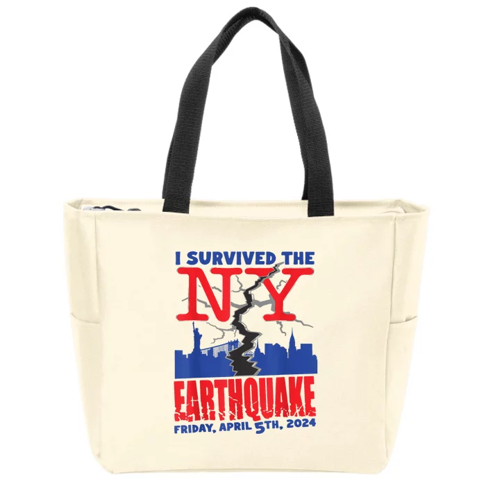 I Survived The Nyc Earthquake Zip Tote Bag