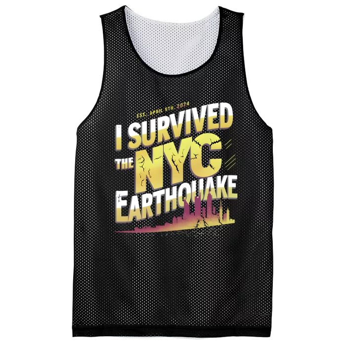 I Survived The Nyc Earthquake April 5 2024 Mesh Reversible Basketball Jersey Tank