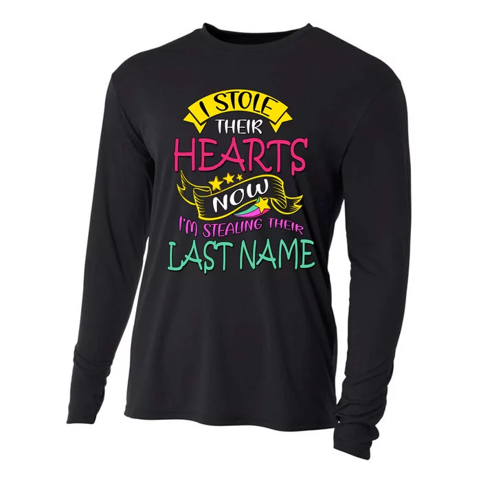 I Stole Their Hearts Now IM Stealing Their Last Name Cooling Performance Long Sleeve Crew