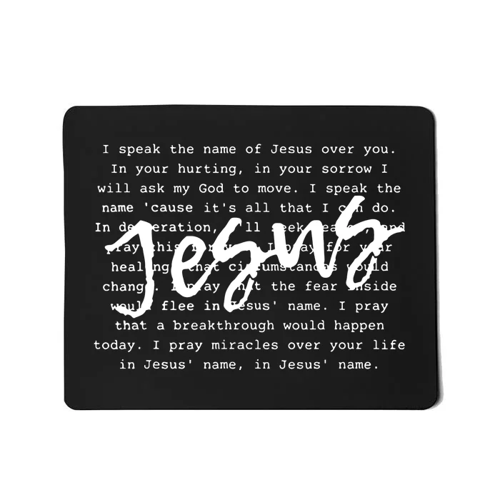 I Speak The Name Of Jesus Vintage Christian Faith Prayer Mousepad