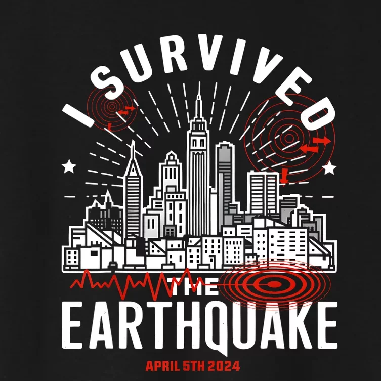 I Survived The Nyc Earthquake April 5 2024 Women's Crop Top Tee