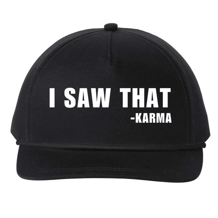 I Saw That Karma Snapback Five-Panel Rope Hat