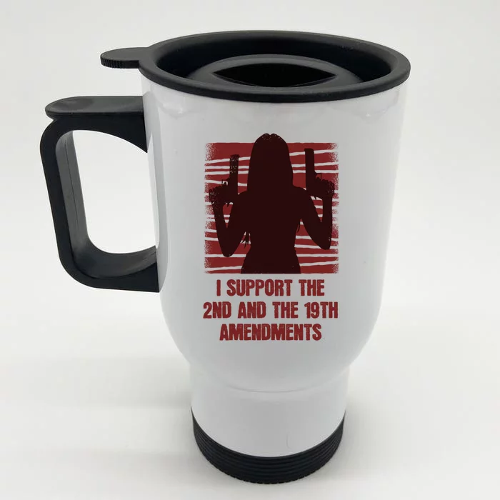 I Support The 2nd And The 19th Bear Arms And Vote Adts Gift Front & Back Stainless Steel Travel Mug