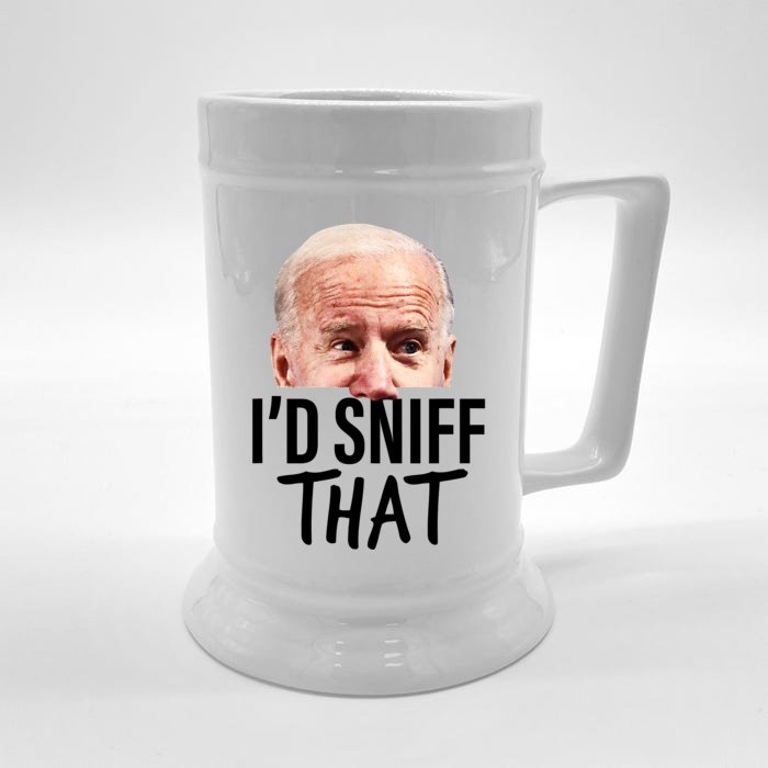 I'd Sniff That. Anti Joe Biden Funny Parody Front & Back Beer Stein